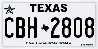 TX license plate CBH2808