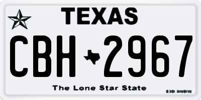 TX license plate CBH2967