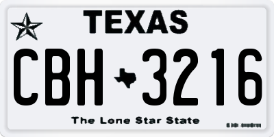 TX license plate CBH3216