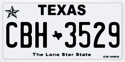 TX license plate CBH3529