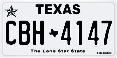 TX license plate CBH4147