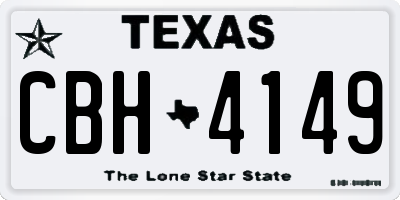 TX license plate CBH4149