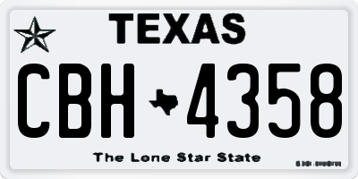 TX license plate CBH4358