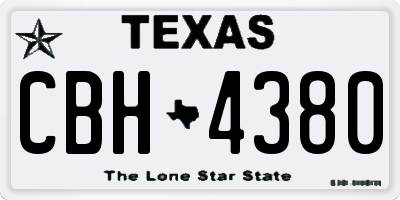 TX license plate CBH4380