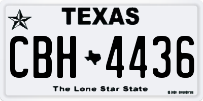 TX license plate CBH4436
