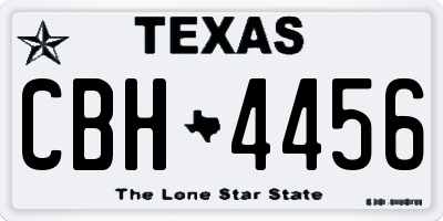 TX license plate CBH4456