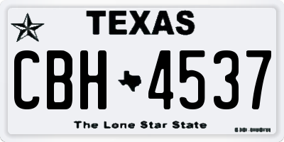 TX license plate CBH4537