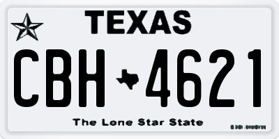 TX license plate CBH4621