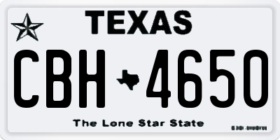 TX license plate CBH4650