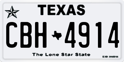 TX license plate CBH4914