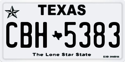 TX license plate CBH5383