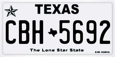 TX license plate CBH5692
