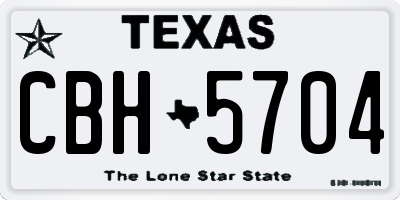 TX license plate CBH5704