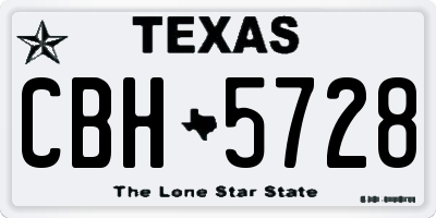 TX license plate CBH5728