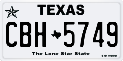 TX license plate CBH5749