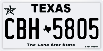TX license plate CBH5805