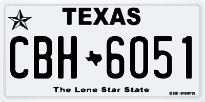 TX license plate CBH6051
