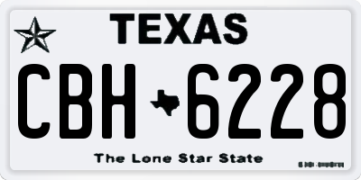 TX license plate CBH6228