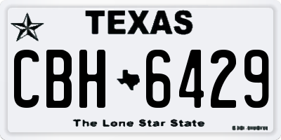 TX license plate CBH6429