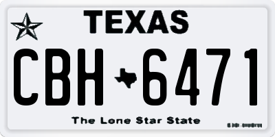 TX license plate CBH6471