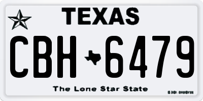 TX license plate CBH6479