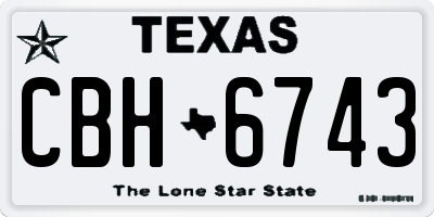 TX license plate CBH6743
