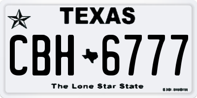 TX license plate CBH6777