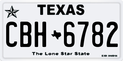 TX license plate CBH6782
