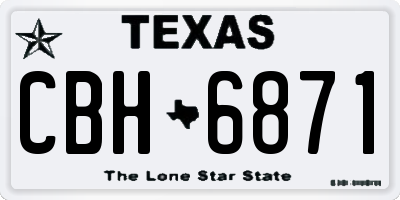 TX license plate CBH6871