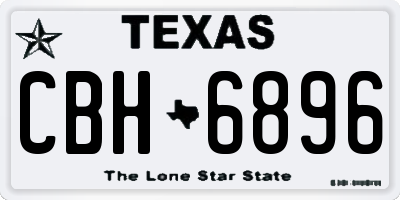 TX license plate CBH6896