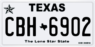 TX license plate CBH6902