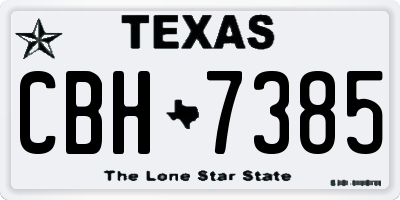 TX license plate CBH7385
