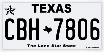 TX license plate CBH7806