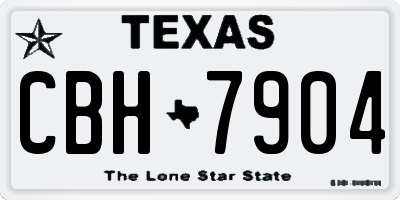TX license plate CBH7904