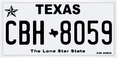 TX license plate CBH8059
