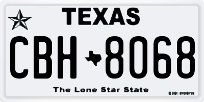 TX license plate CBH8068