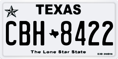 TX license plate CBH8422