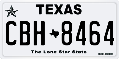 TX license plate CBH8464