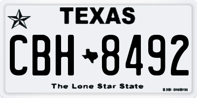 TX license plate CBH8492