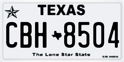 TX license plate CBH8504