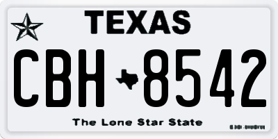 TX license plate CBH8542