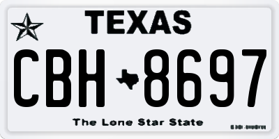 TX license plate CBH8697