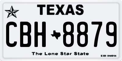 TX license plate CBH8879