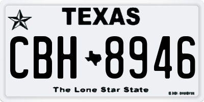 TX license plate CBH8946