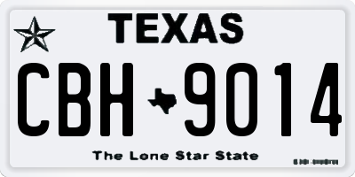TX license plate CBH9014