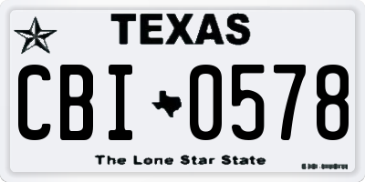 TX license plate CBI0578