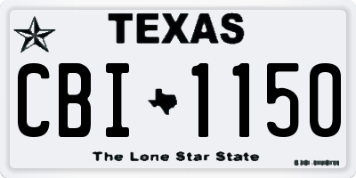 TX license plate CBI1150