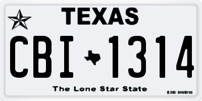 TX license plate CBI1314