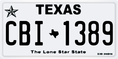 TX license plate CBI1389