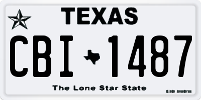 TX license plate CBI1487